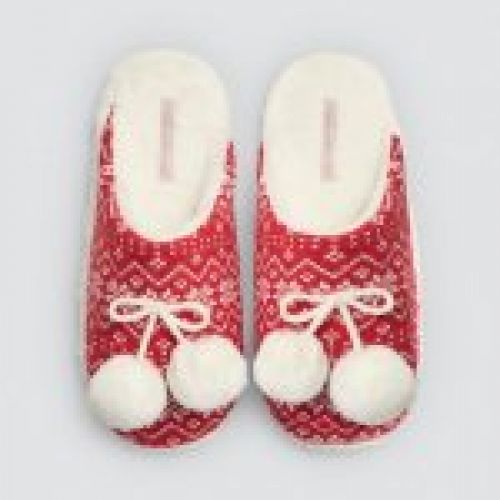 14175 Zapatillas de casa para mujer con estampado navideño