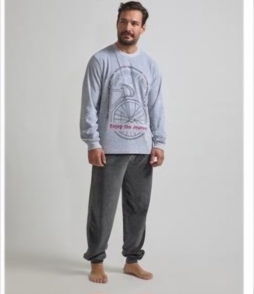 25208903 pijama hombre de terciopelo o tundosado de diassi al por mayor