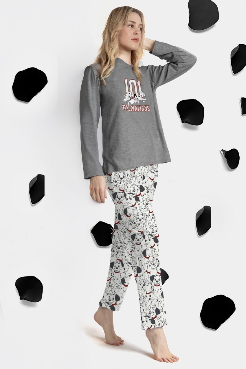 63666 Pijama de manga larga invierno de 101 dalmatas disney admas al por mayor