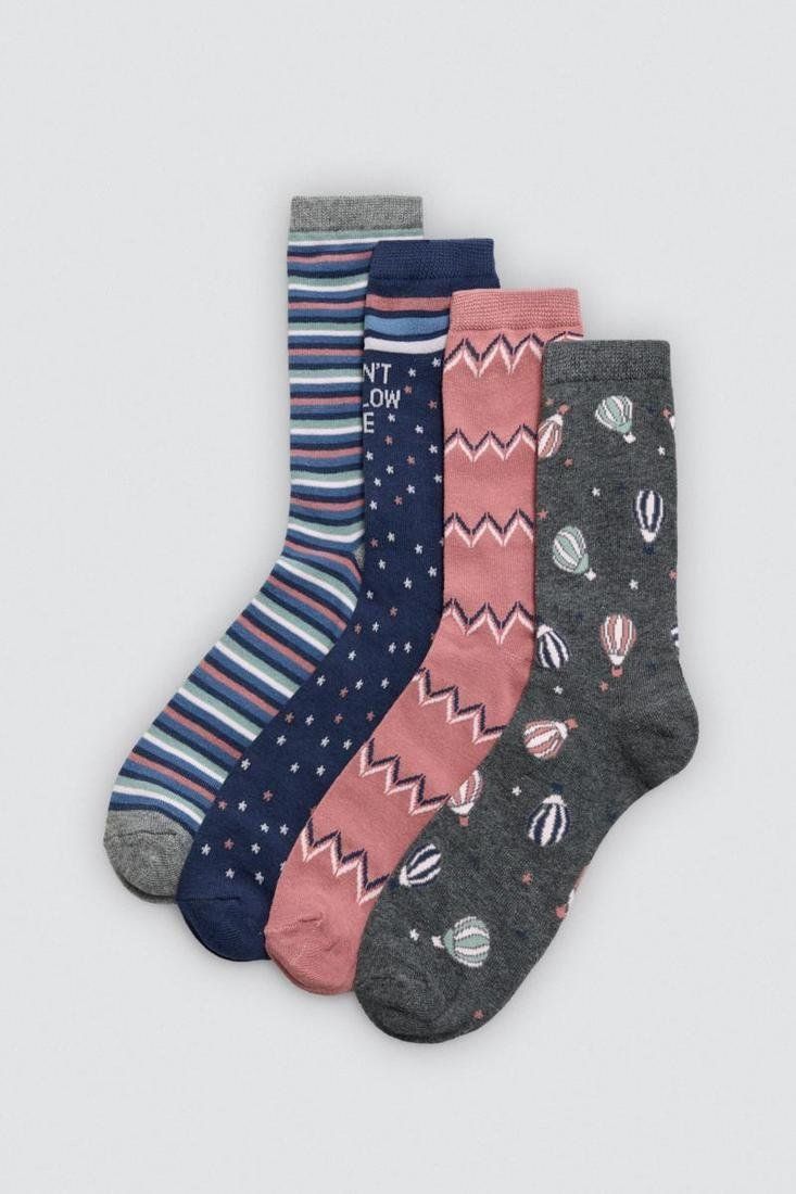 12938 Pack de 3 calcetines estampados para mujer con tecnología antipresión para un ajuste cómodo y suave.