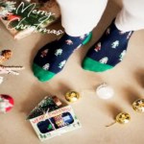 1212204 CAJA REGALO 2 PARES CALCETINES ALBOL O CORONA NAVIDAD SOXLAND