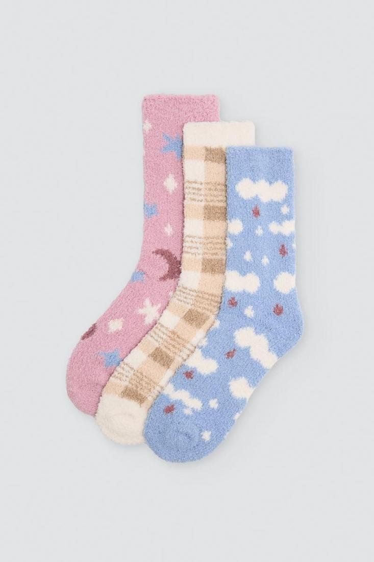 Calcetines de franela mujer Ysabel Mora ref. 12125 con estampados surtidos y tacto extra suave