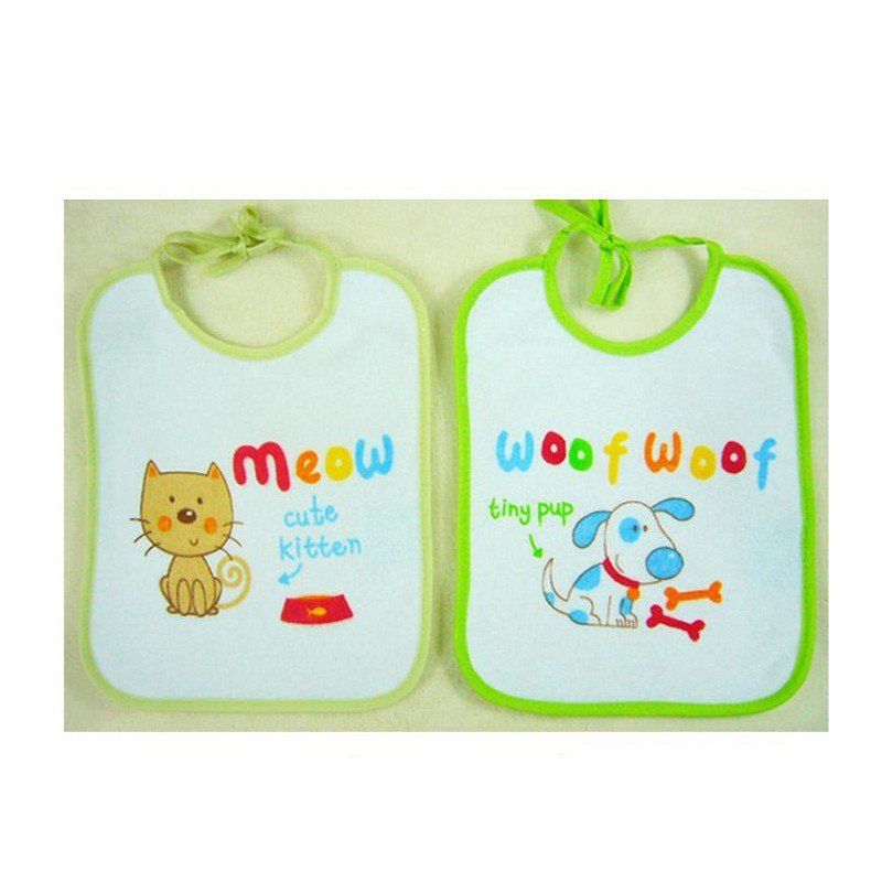 5110V  BABEROS CON PASTICO Y LAZO (PACK 2)  20X28cm DUFFI