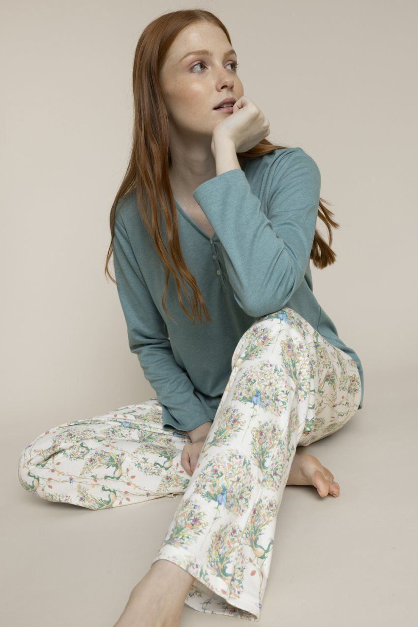 63595 PIJAMA MUJER INTERLOCK ADMAS GARDEN
