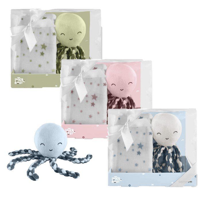 PE017 MANTA +  PELUCHE PULPO INTERBABY