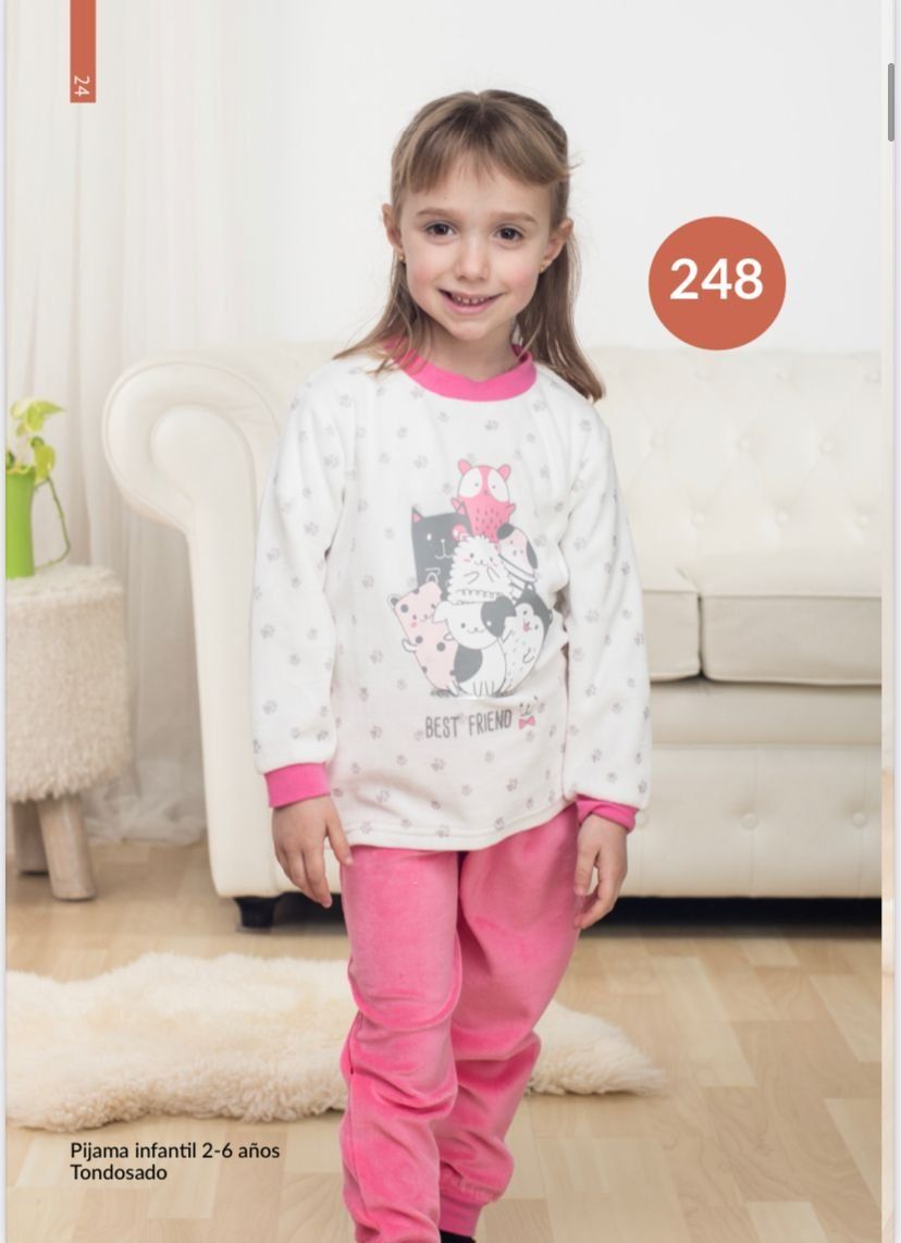 248 PIJAMA TONSODADO NIÑA 2 A 6 AL POR MAYOR