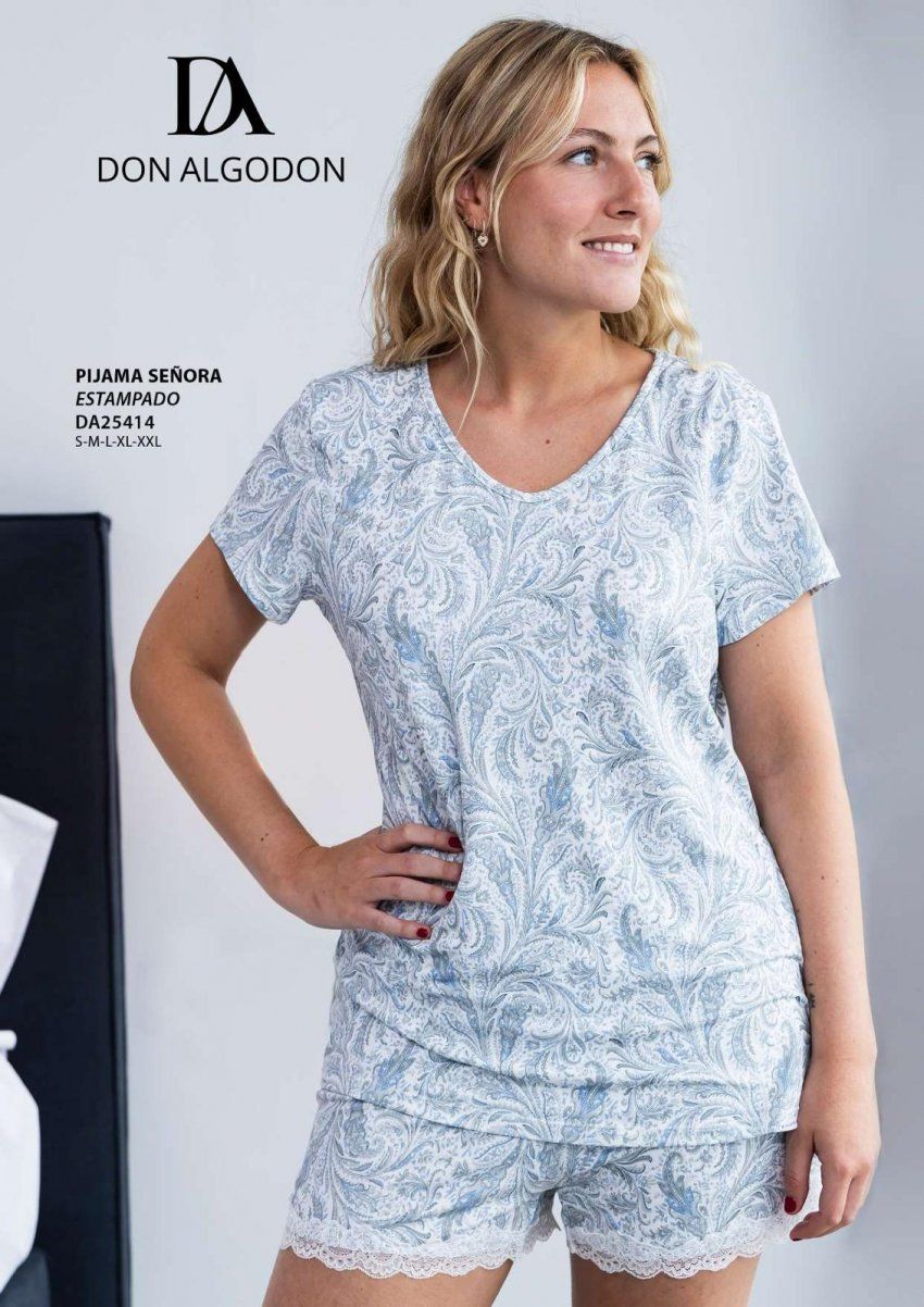 DA25414 PIJAMA VERANO DON ALGODON