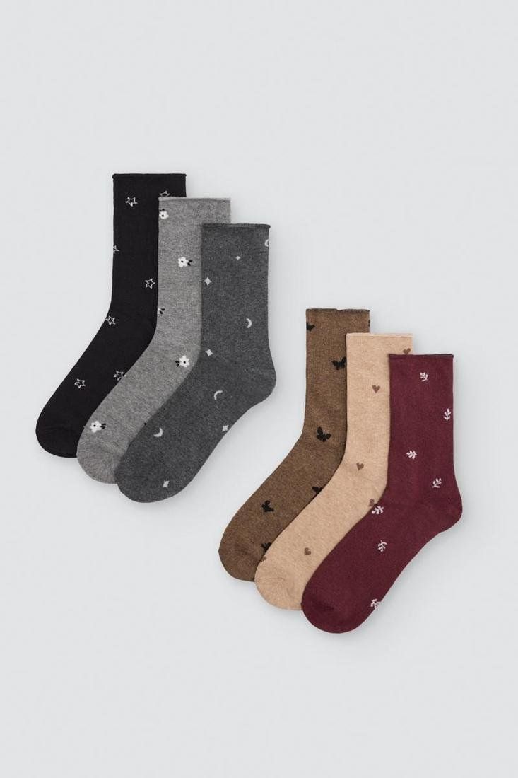 Pack de 3 calcetines de mujer sin puño Ysabel Mora ref. 12110 estampados talla 36 41
