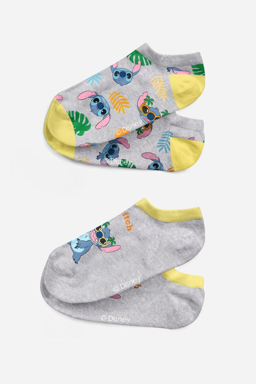 22007 * Calcetín tobillero, de punto de algodón, en dos combinaciones de diseño, en color gris jaspe STITH