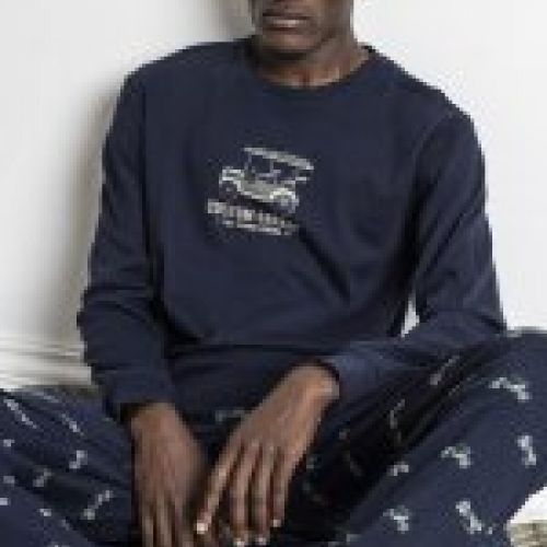 63751 PIJAMA HOMBRE COCHE HASTA 3XL INTERLOCK 100% ALGODON ADMAS