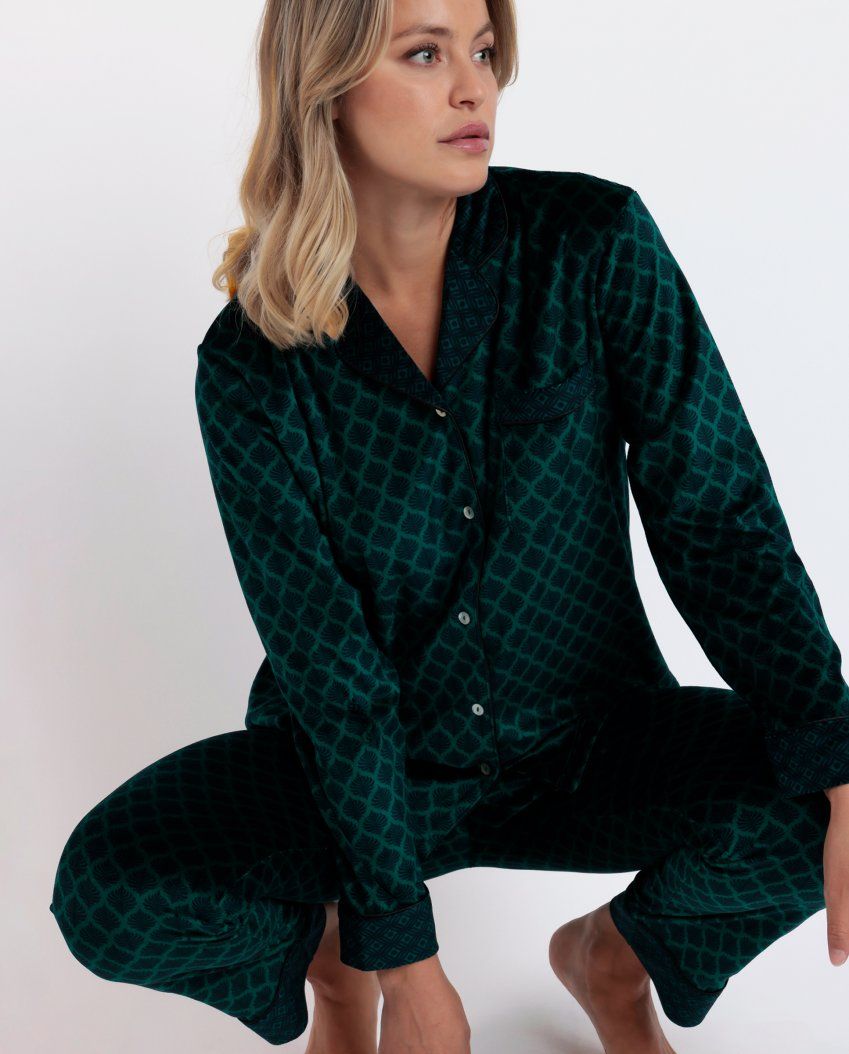 62555 PIJAMA MUJER ABIERTO TERCIOPELO  ADMAS LUXURY