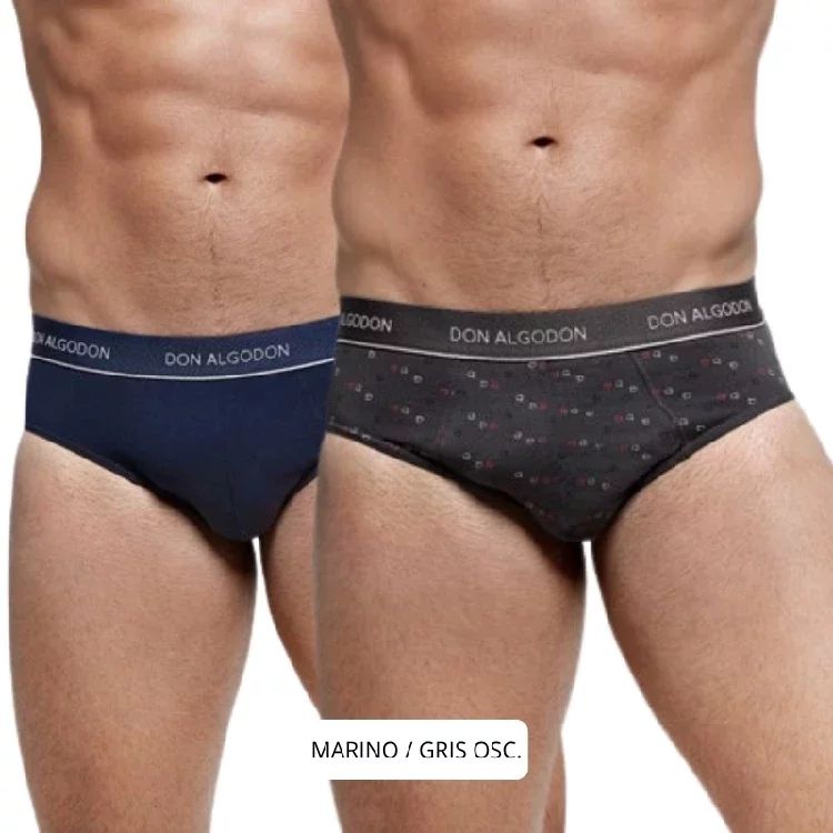 Slip hombre Don Algodón PS723 pack de 2 en algodón elástico al por mayor disponible en Nati Campos, cómodo y transpirable
