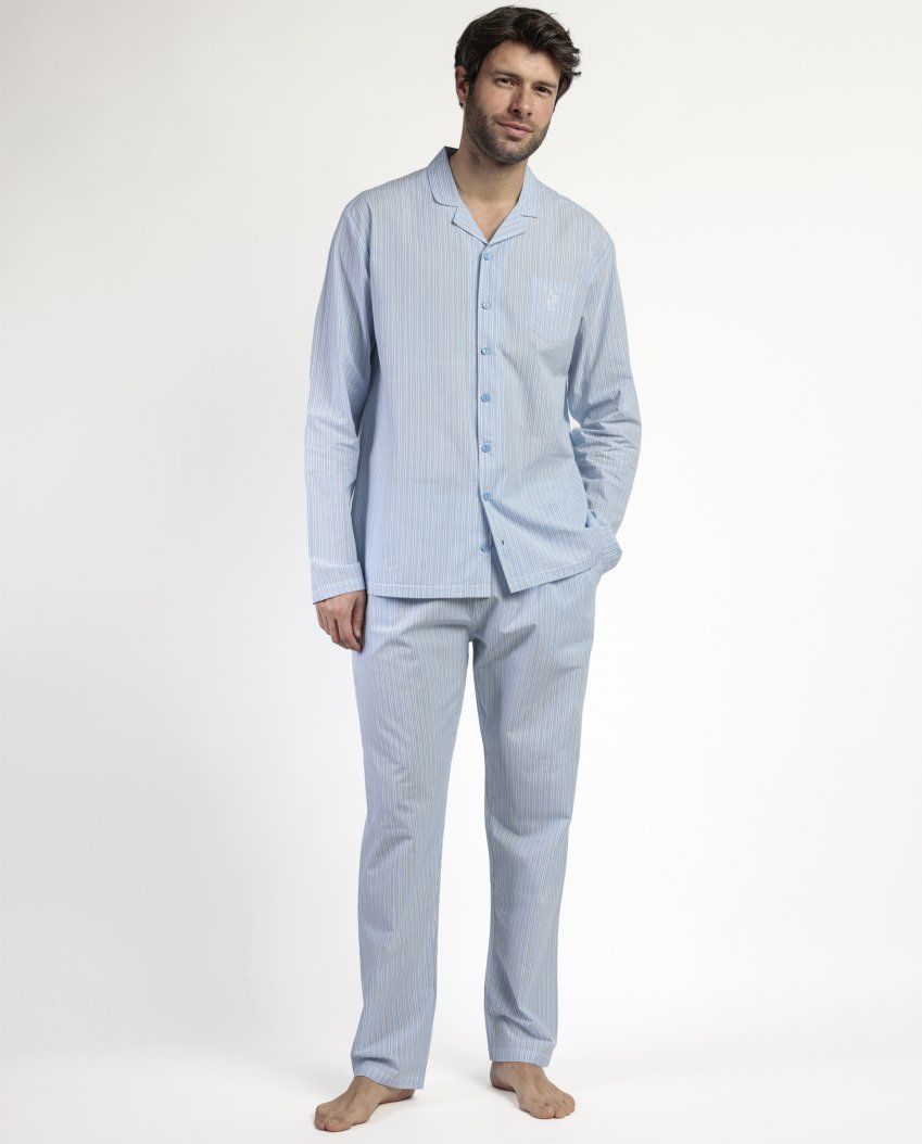 63799 PIJAMA HOMBRE ABIERTO TELA POPELIN ADMAS