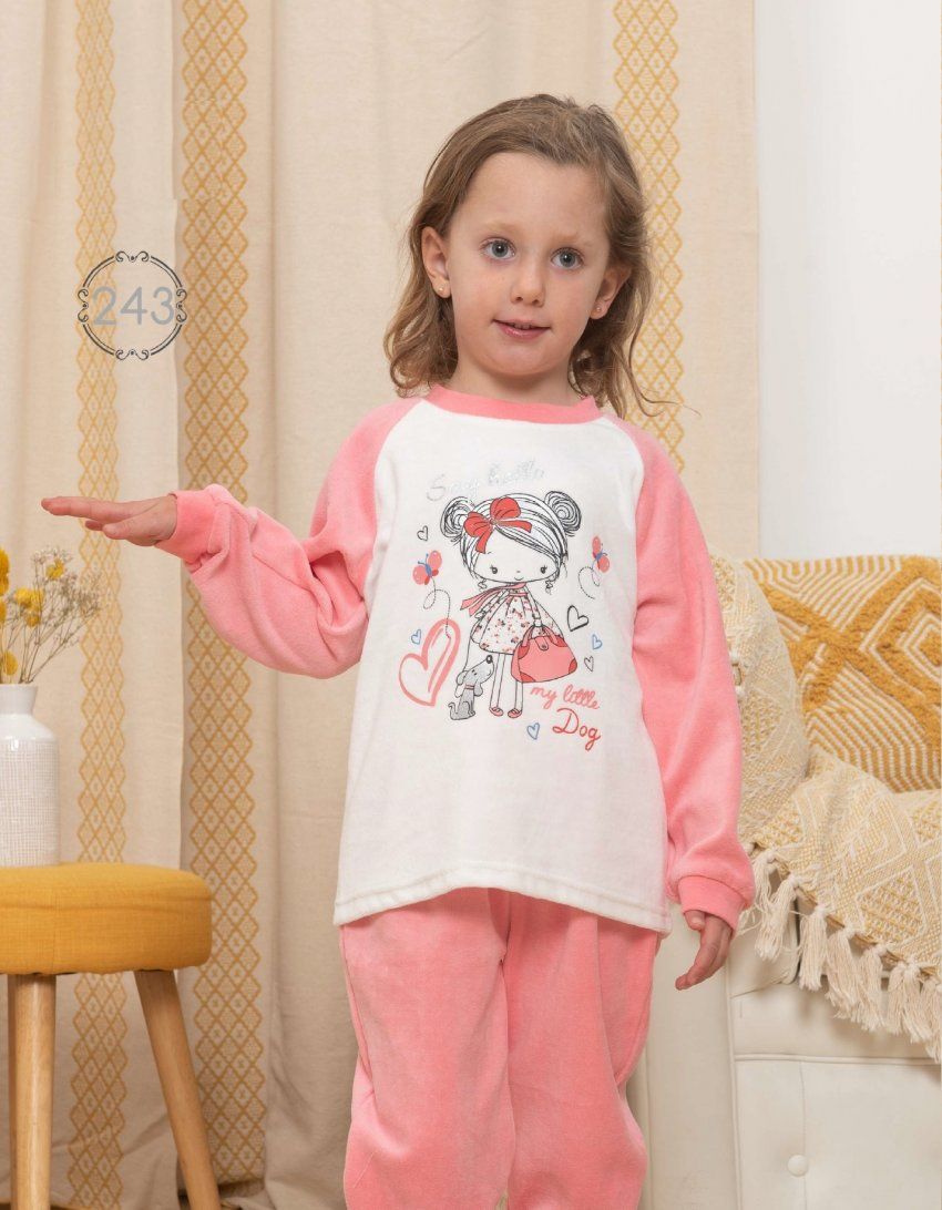 KN 243 PIJAMA  NIÑO TERCIOPELO 2 a 6 AÑOS KINANIT