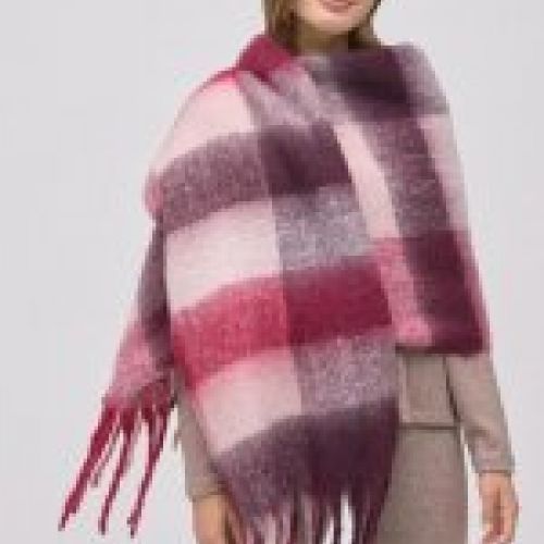 Bufanda pashmina con rayas contrastadas.