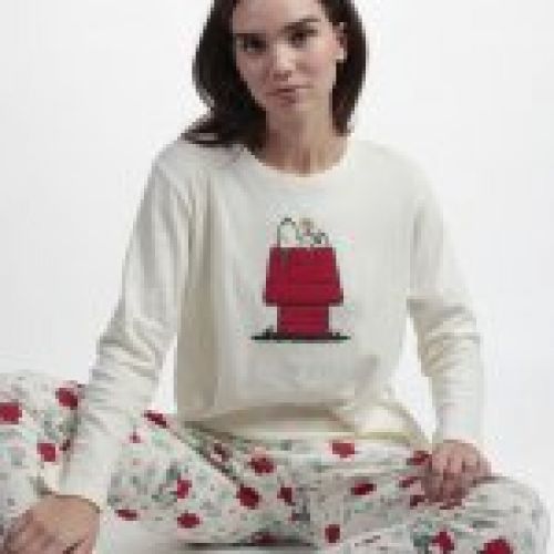 63241 pijama de mujer 100 % algodon de snoopy de la cas admas al por mayor