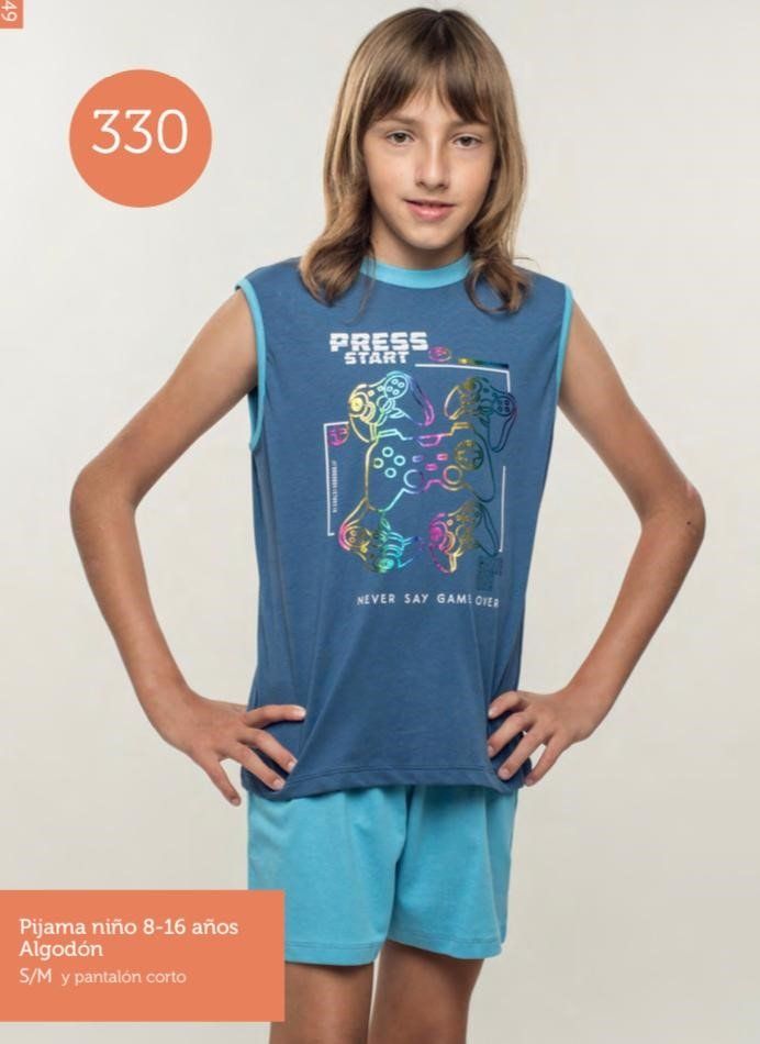 KN 330 PIJAMA NIÑO VERANO 8 A 16  KINANIT
