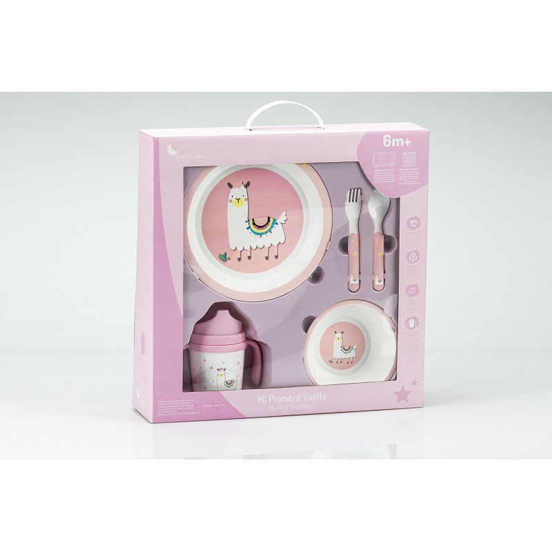SET 18 VAJILLA 5 PIEZAS LLAMA INTERBABY