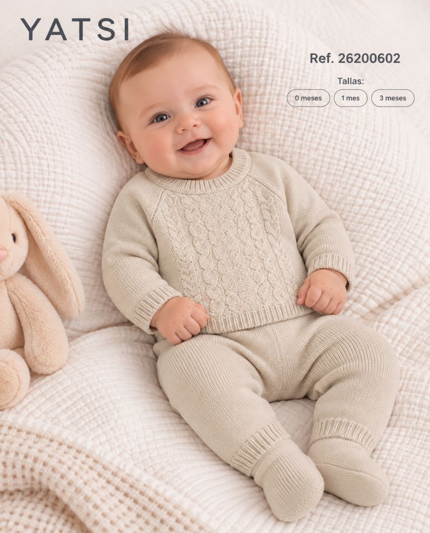26200602 CONJUNTO TRICOP BEBE POLAINA PUNTO YATSI
