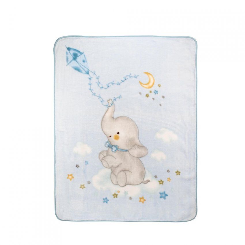 964 MANTA CUNA TERCIOPELO ELEFANTE INTERBABY  110X140