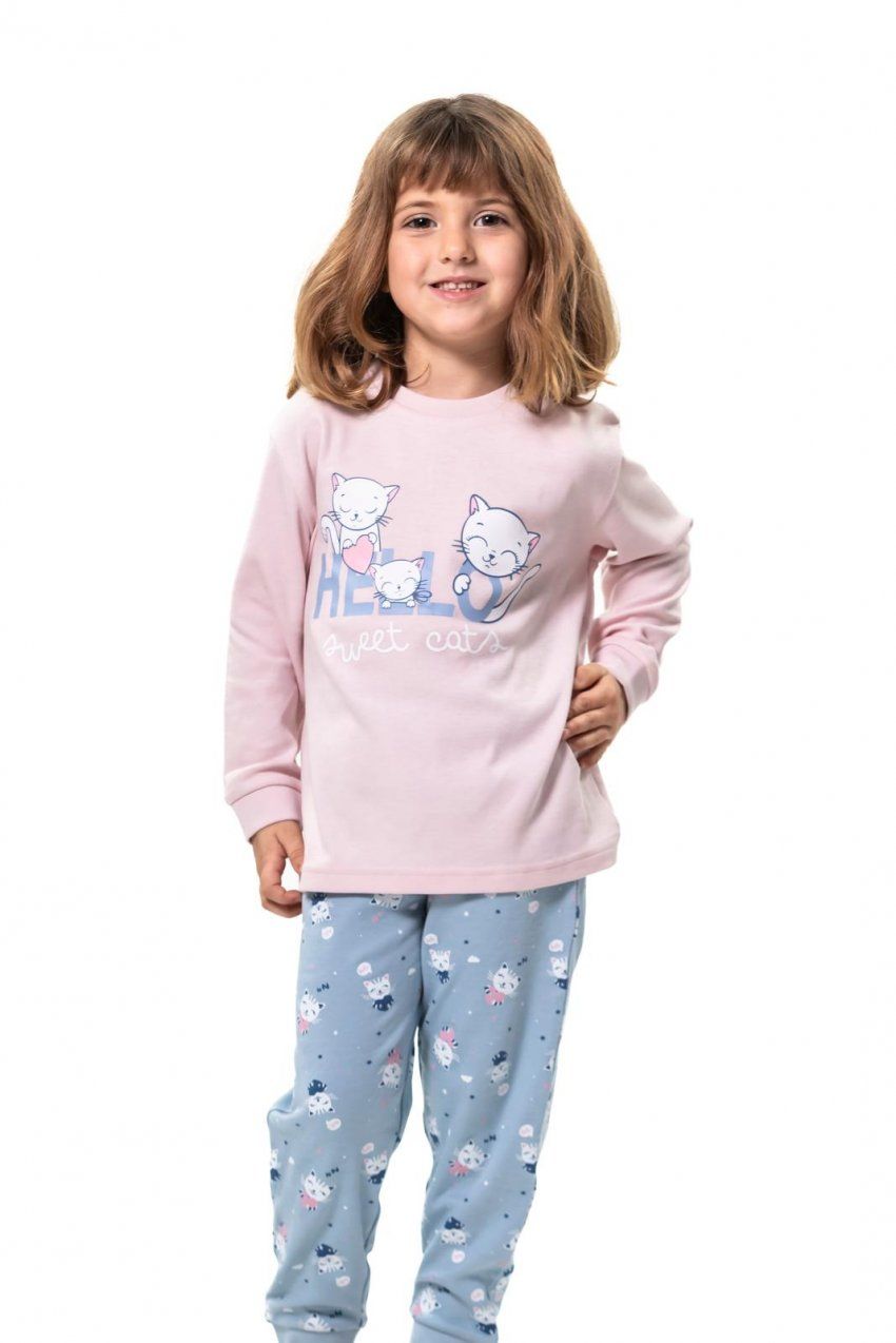kn 261 pijama infantil para niña de la talla 2 a la 6 de algodon interlock al por mayor