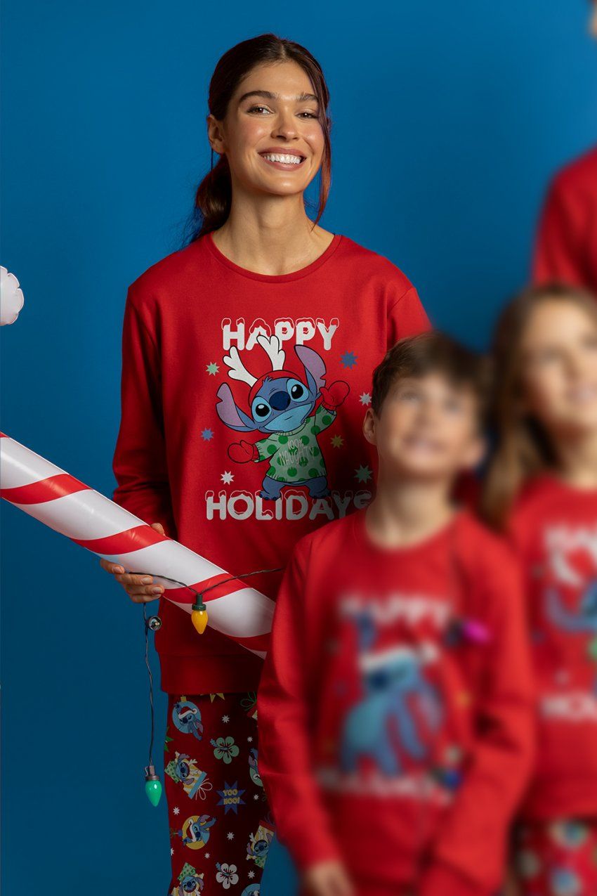 63682 PIJAMA STITCH NAVIDAD AL POR MAYOR NATI CAMPOS ADMAS