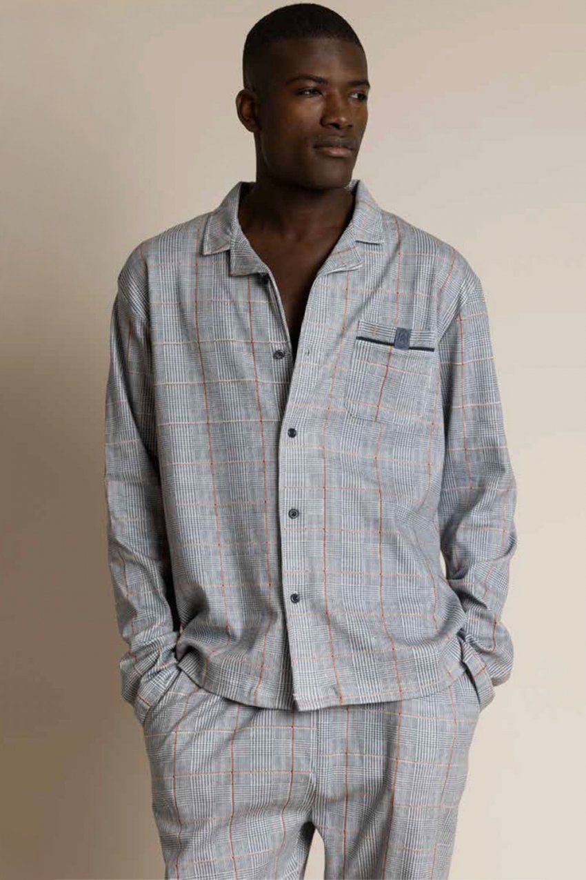 63796 pijama hombre de 100% algodon abierto de admas classico
