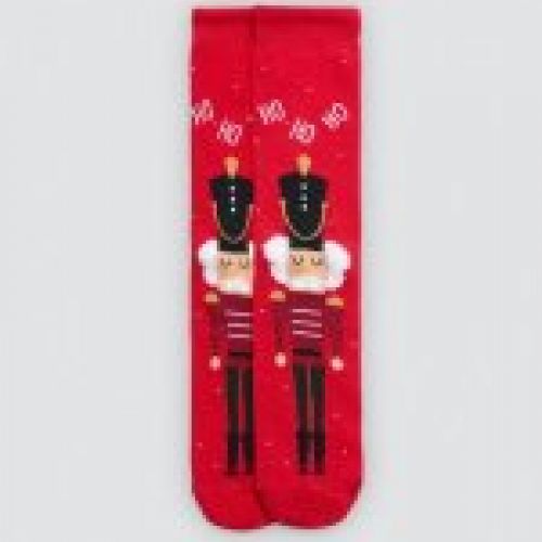 22965 Pack de 2 calcetines para hombre con estampado navideño y puño antipresión.