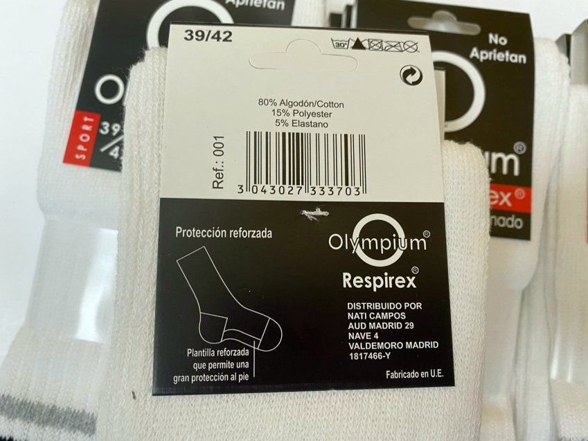 CALCETÍN OLYMPIUM PRECIO UNIT.: 0,50€ FABRICACIÓN PROPIA OLYMPIUM