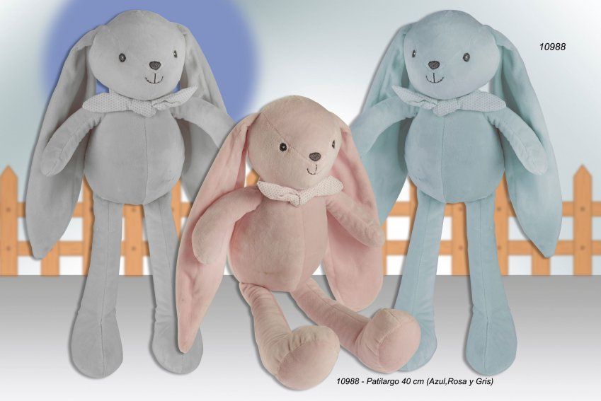 10988 CONEJO PELUCHE OREJAS LARGAS BORDAR GAMBERRITOS