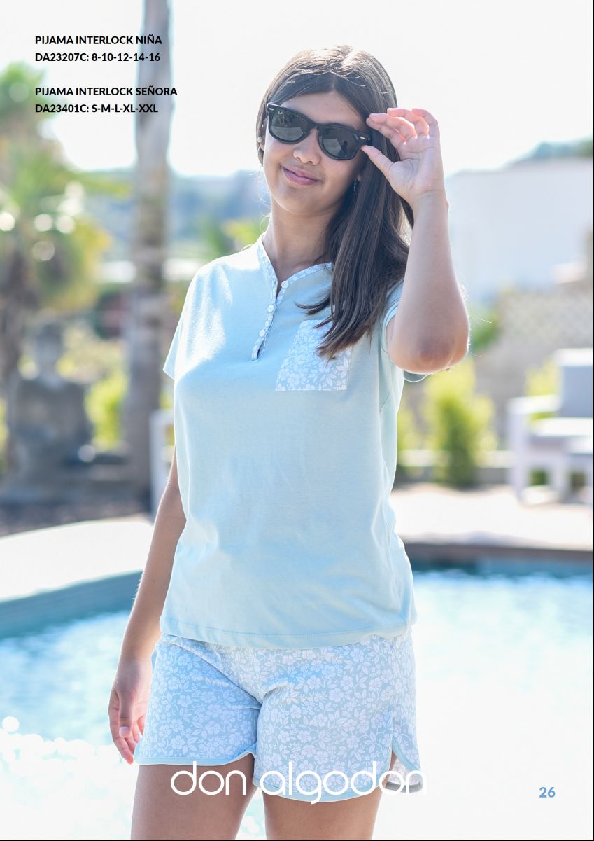 DA23401C PIJAMA SEÑORA VERANO DON ALGODON