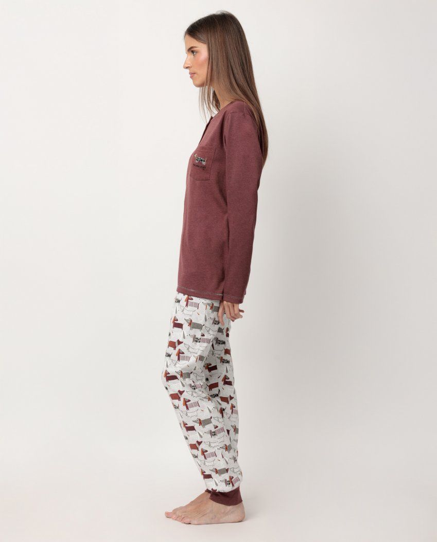 63622 PIJAMA MUJER PERRITOS INTERLOCK ADMAS