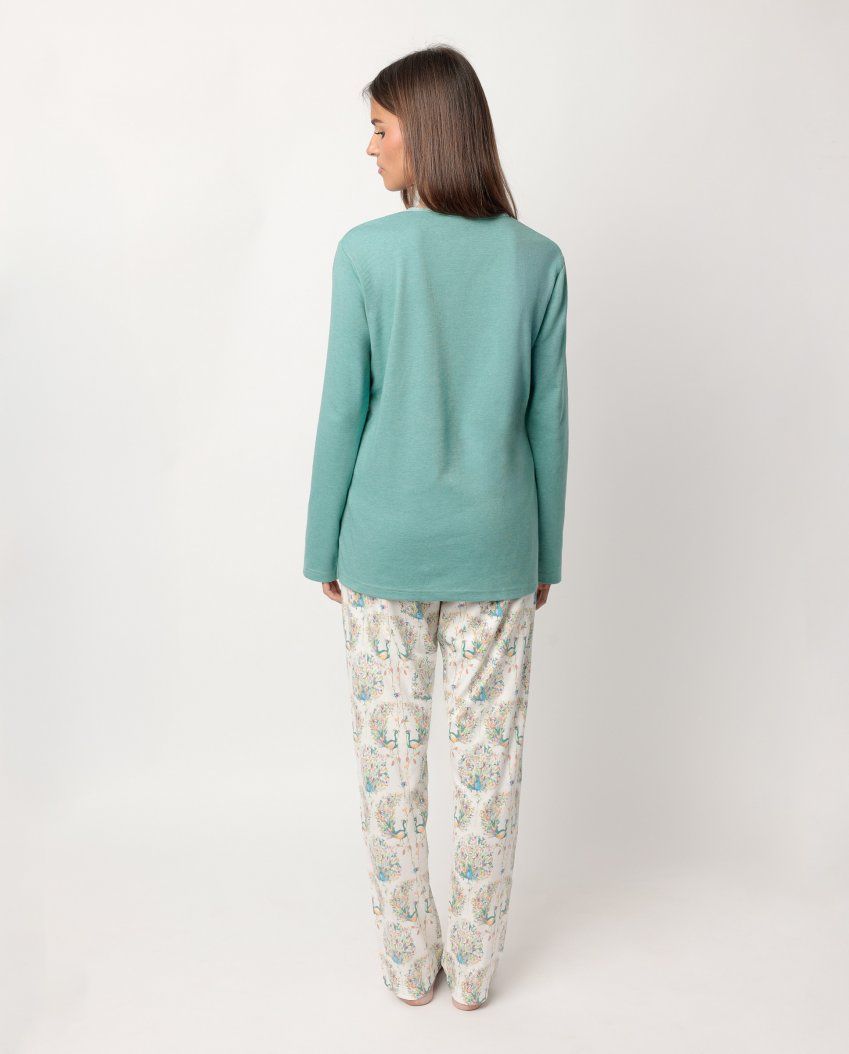 63595 PIJAMA MUJER INTERLOCK ADMAS GARDEN
