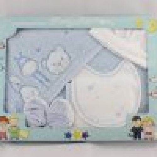 R203 JUEGO BAÑO BEBE FONDO AZUL ESTAMPADO BL