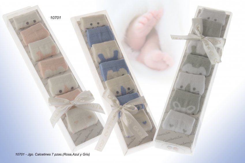 10701 CALCETINES BEBE CAJA (7 PZS) GAMBERRITOS