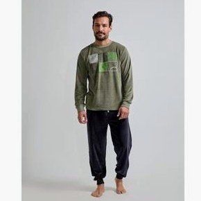 25208904 pijama hombre de terciopelo o tundosado al por mayor