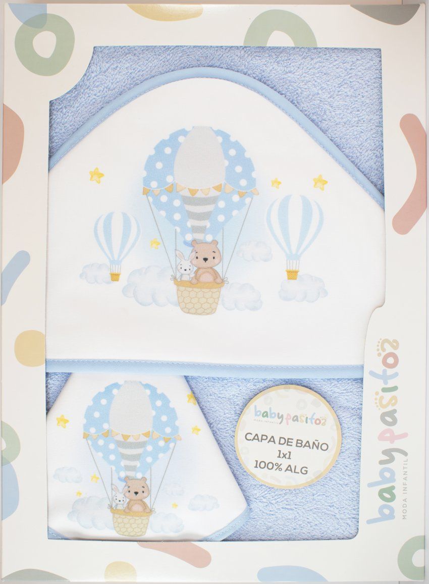 1205 CAPA BAÑO O TOALLA GLOBO  1 X 1 M  BABY PASITOS