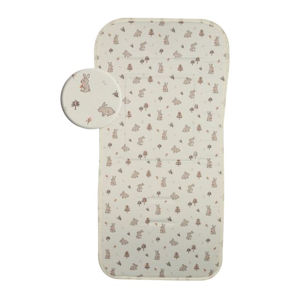 Colchoneta universal bebé Gamberritos 10991 con estampado de conejitos y protector de arnés