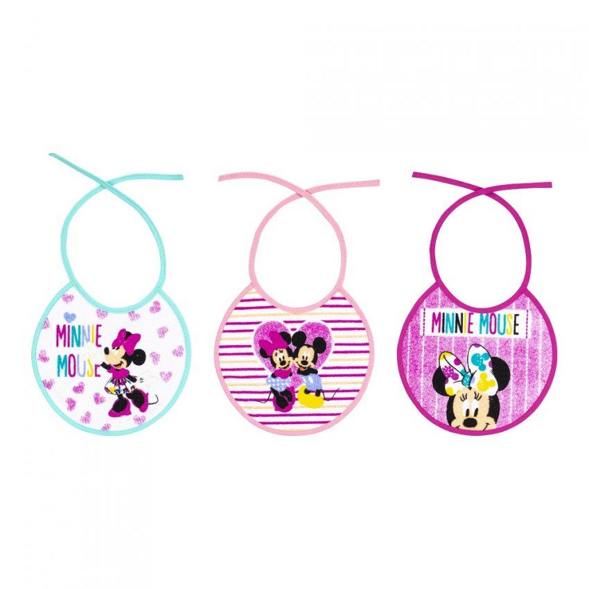 MN RIZO R20 BABERO RIZO(20X20CM) MINNIE PACK 3 UNDS INTERBABY