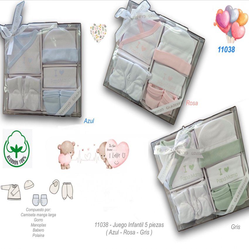 11038 conjunto pack de 5 piezas regalo al por mayor de gamberritos