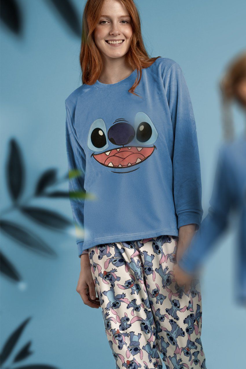 63668 PIJAMA MUJER VELVET LILO & STITCH DISNEY ADMAS