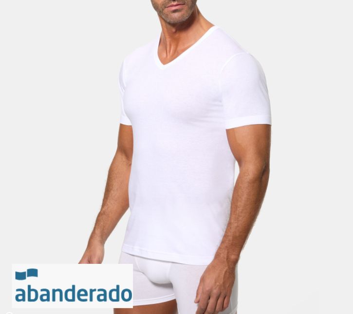 508 CAMISETA HOMBRE MANGA CORTA PICO ABANDERADO AL POR MAYOR