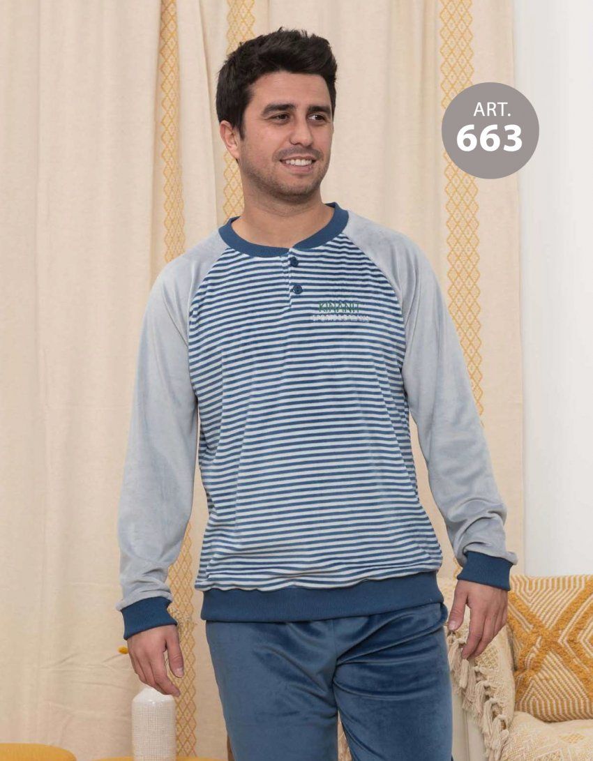 KN 663 PIJAMA CABALLERO TERCIOPELO SPANDEX KINANIT