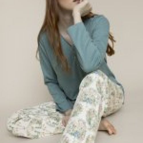 63595 PIJAMA MUJER INTERLOCK ADMAS GARDEN