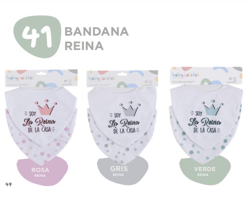 41 BABEROS BANDANA  PACK 2  REYNA BABY PASITOS