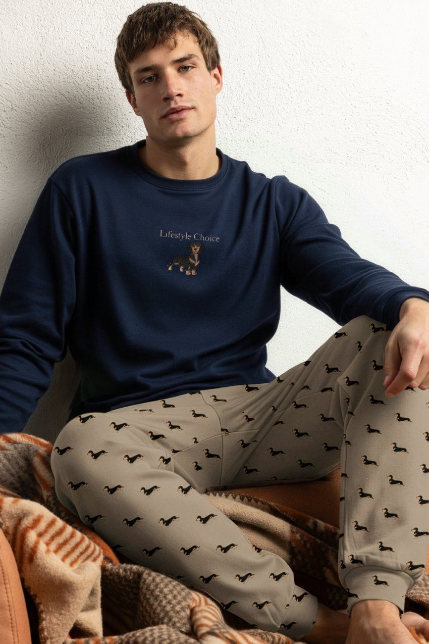 pijama hombre invierno 100% algodon de marca admas al por mayor