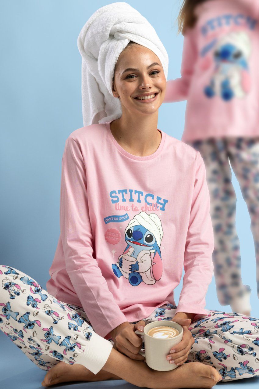 64316 PIJAMA MUJER LILO & STITCH DISNEY 100% ALGODON ADMAS