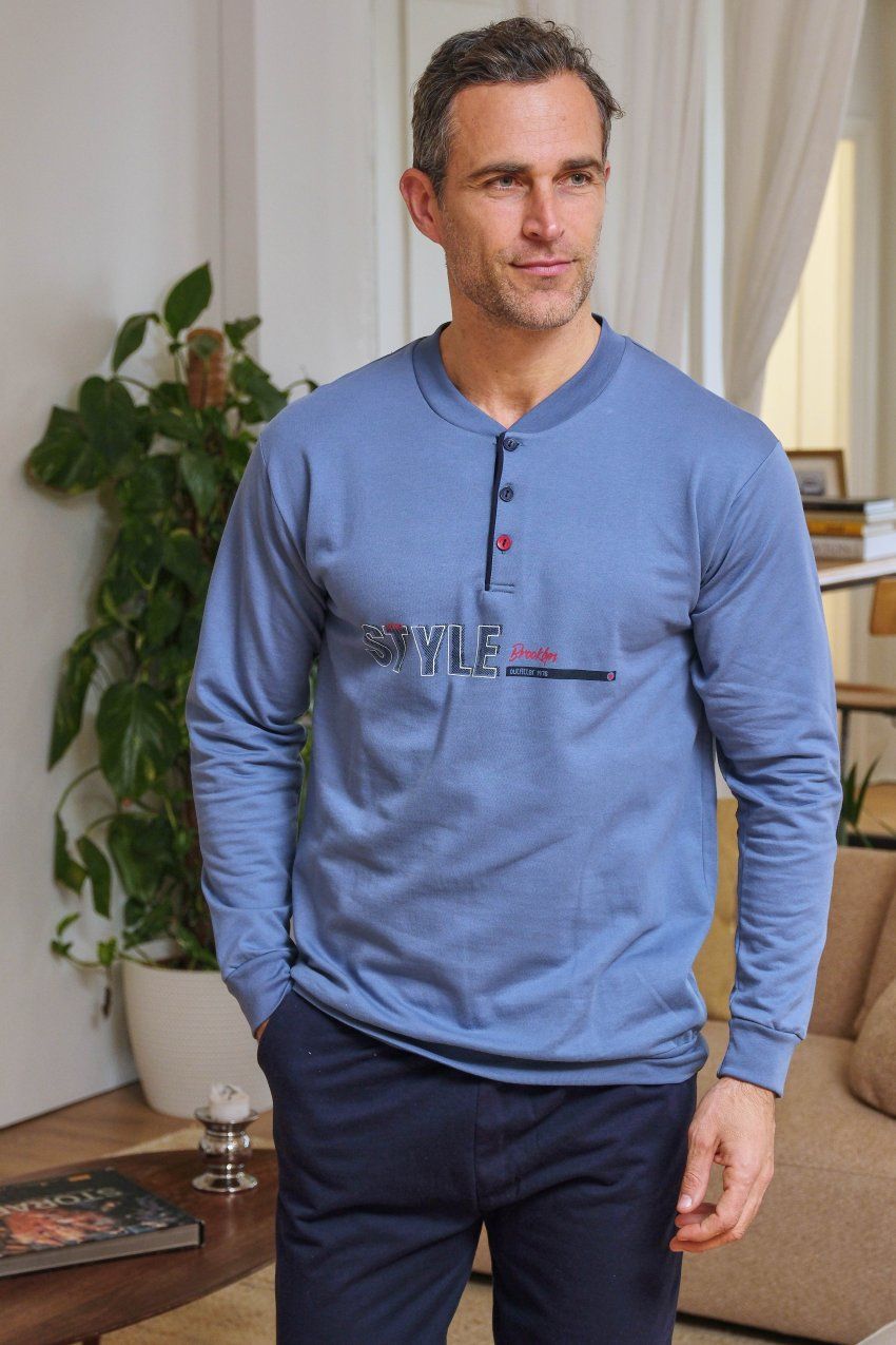 Pijama de hombre Muslher 265624 en tejido interlock para venta al por mayo