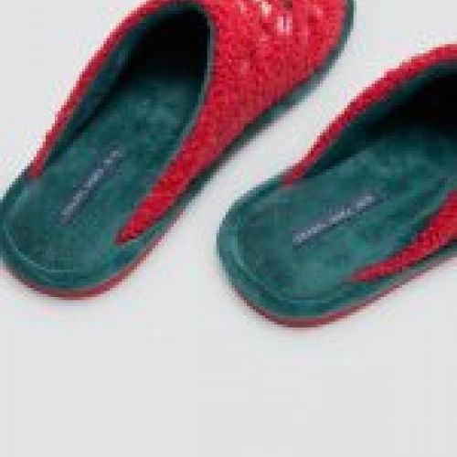 14169 Zapatillas de casa para mujer con estampado navideño