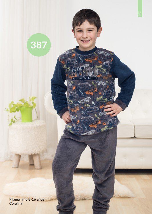 387 PIJAMA INFANTIL NIÑO (NACARINA)  8 a 16 KINANIT al por mayor